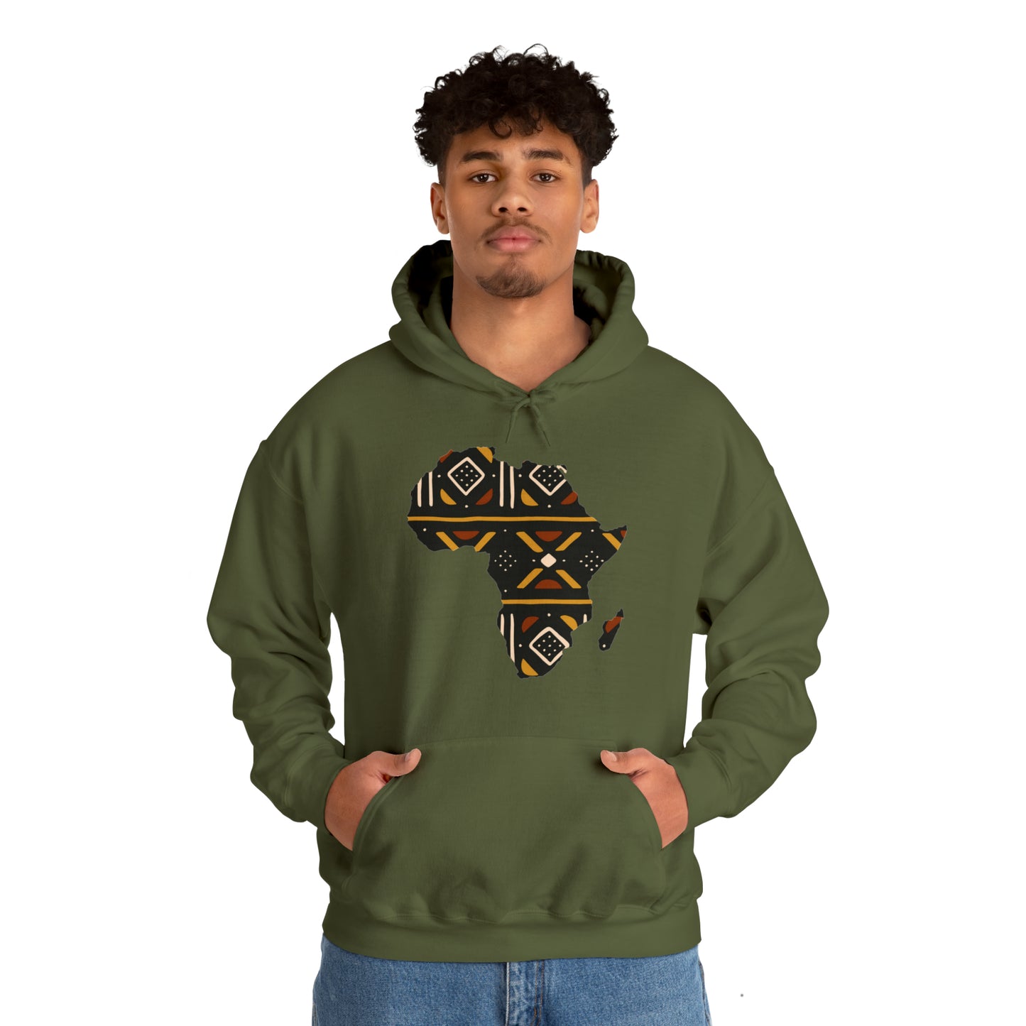 African Print Map Unisex Hoodie Sweatshirt