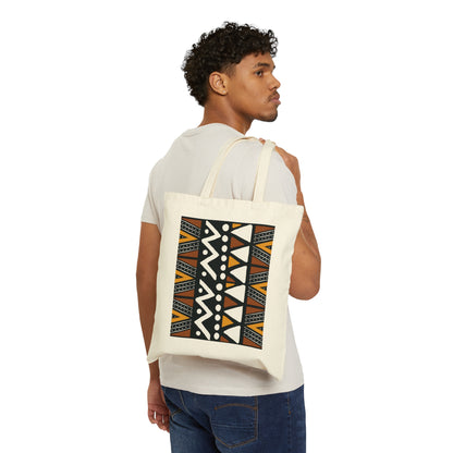 Hali Mud Cloth Print Cotton Canvas Tote Bag