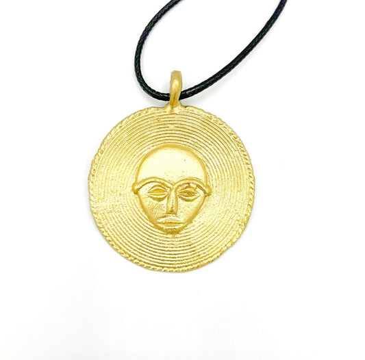Zulu Head African Brass Pendant