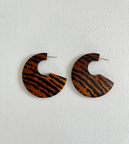 Duapa Wooden Hoop Earrings