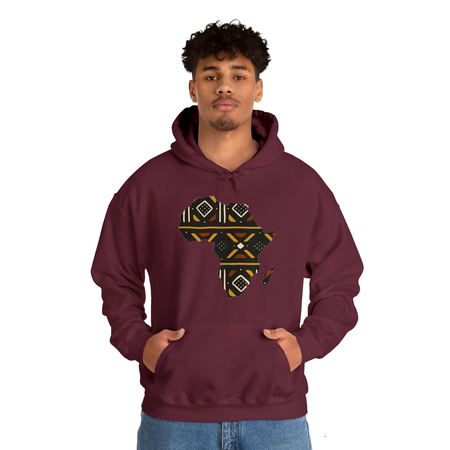 African Print Map Unisex Hoodie Sweatshirt