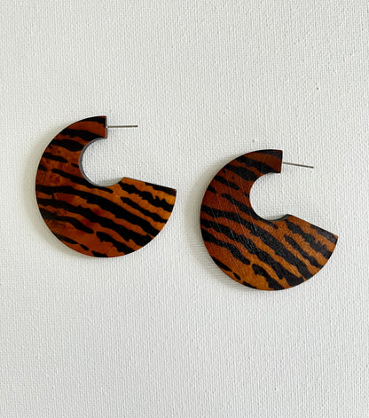 Duapa Wooden Hoop Earrings