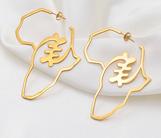 GyeNyame African Map Earrings
