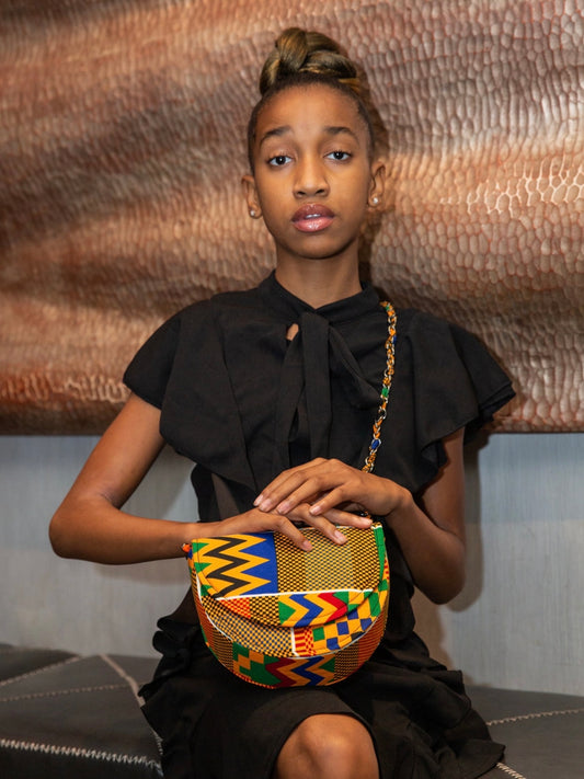 Kaki Kente African Print Bag