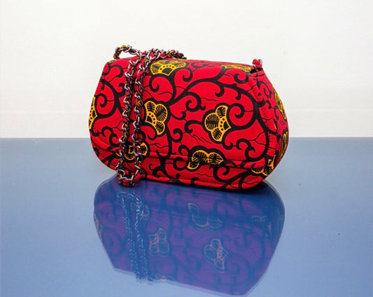Nasara Maroon African Print Bag