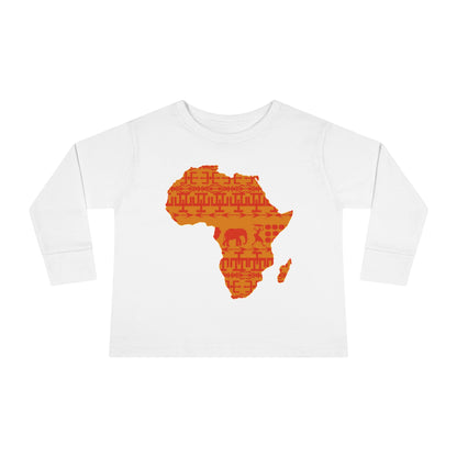 African Print Map Kids Long Sleeve T Shirt
