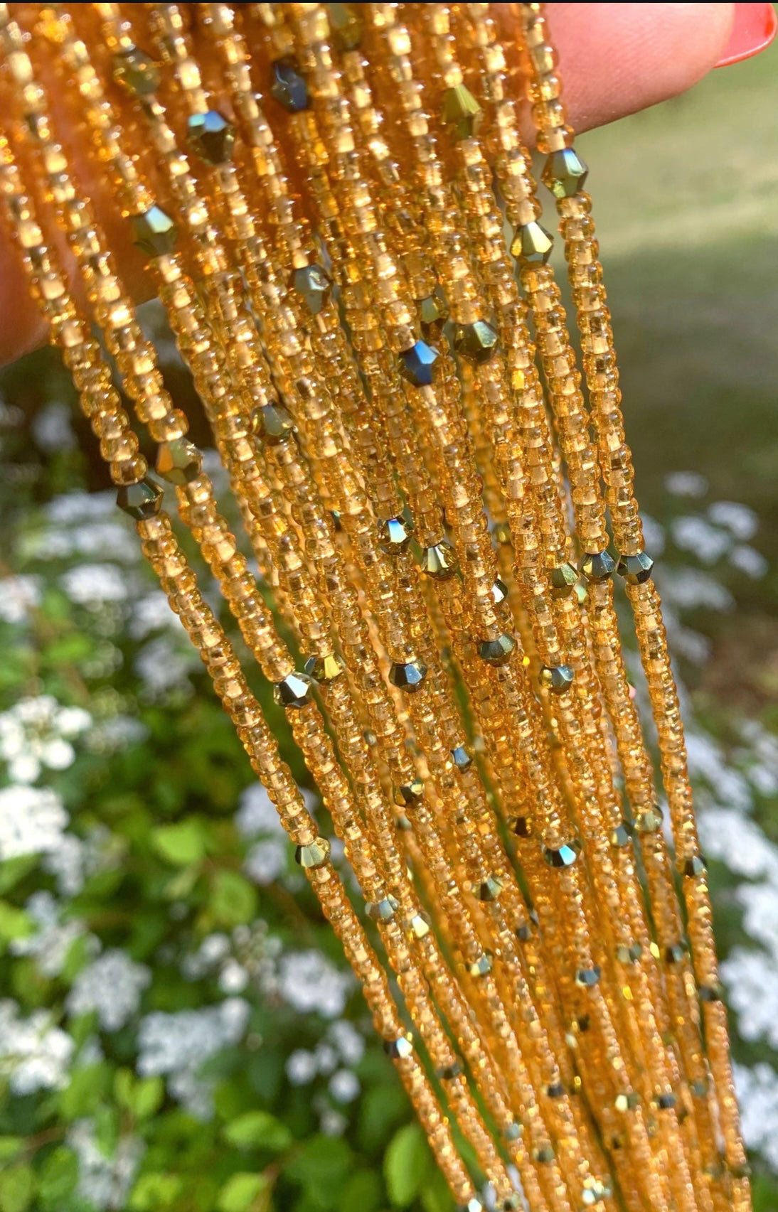 Golden Saffron Tie On Waist Beads