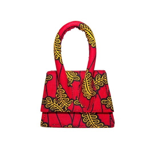 Akiti Saffron Leaf African Print  Mini Bag