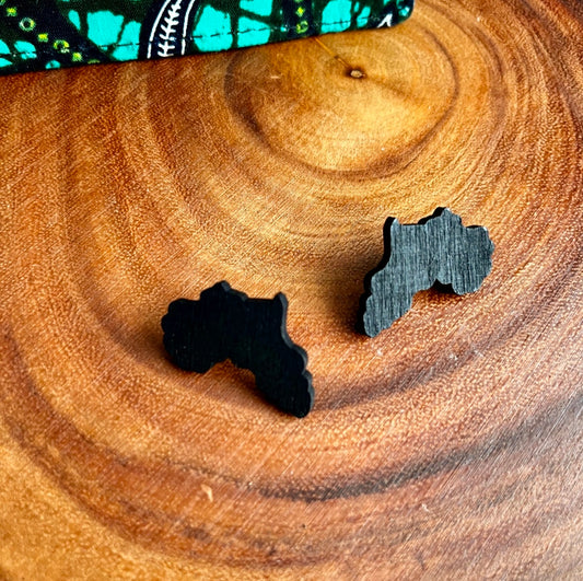 Mama Africa Wooden Stud Earrings
