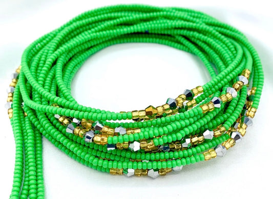 Emerald Crytal Tie On Waist Beads