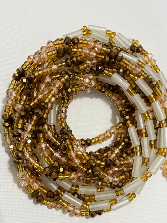 Golden Russet Glow In The Dark Thick Tie On Waist Beads