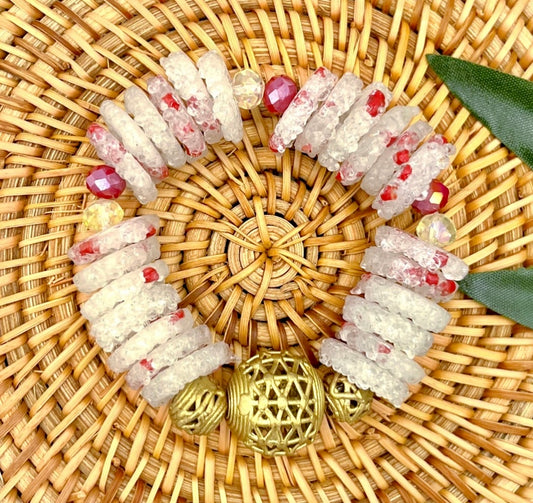 Odarle Recycled Glass Beads Brass Bracelet