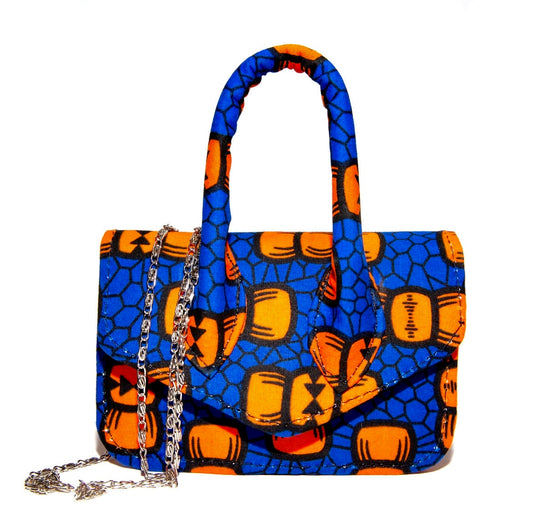 Kabuki Royal Blue African Print Mini Bag