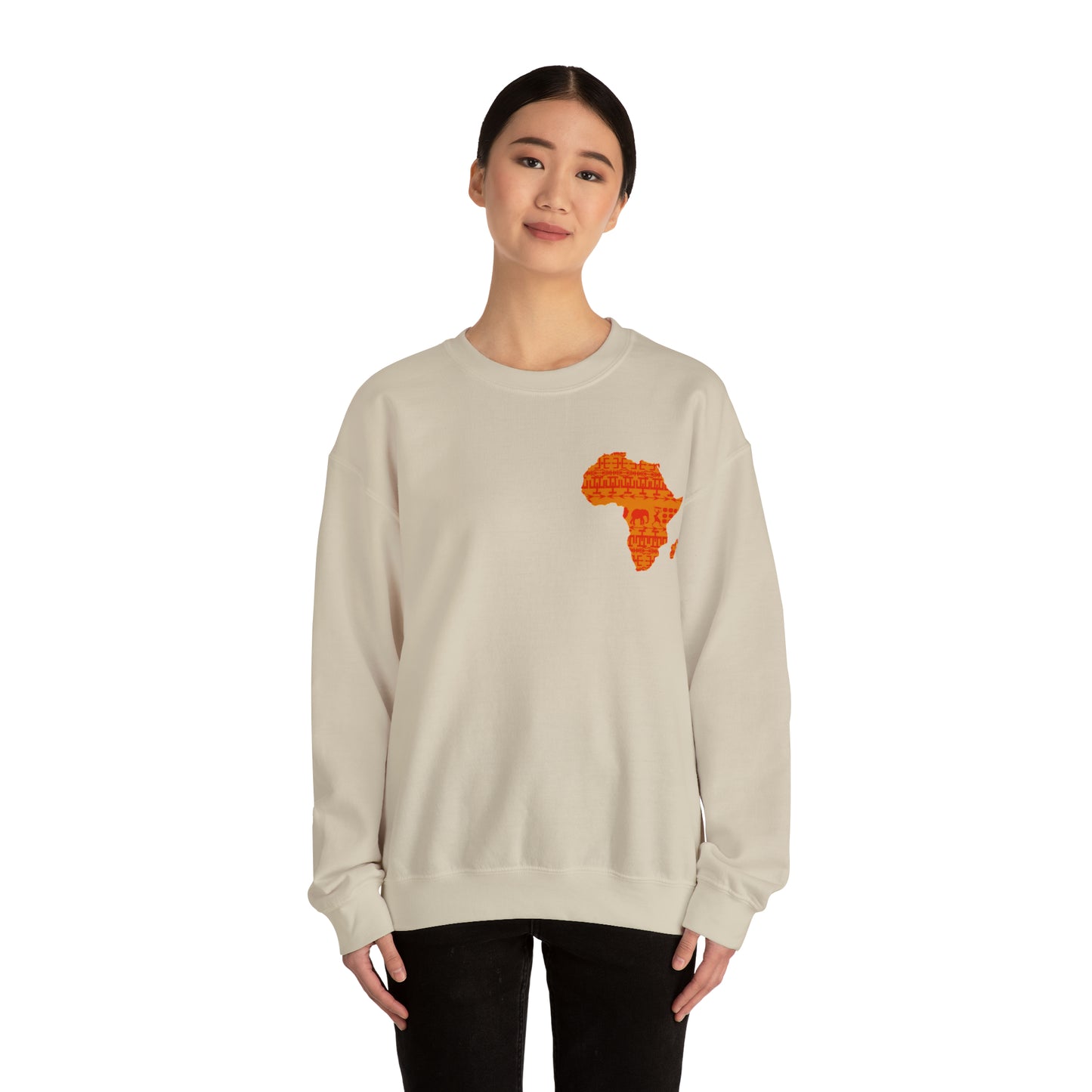 Sahara African Map Print Crest Unisex Sweatshirt