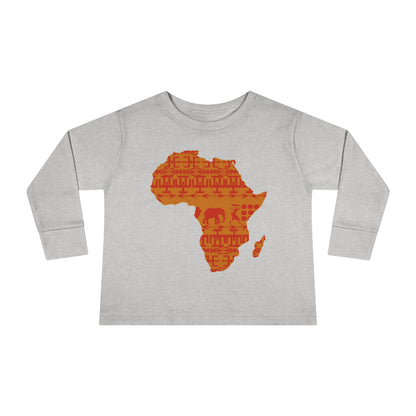 African Print Map Kids Long Sleeve T Shirt