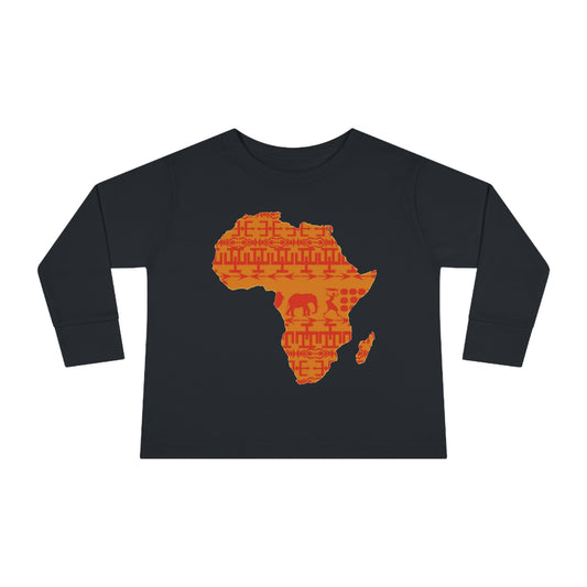 African Print Map Kids Long Sleeve T Shirt