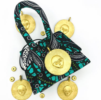 Zulu Head African Brass Pendant