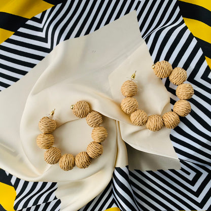 Tulum Raffia Hoop Earrings