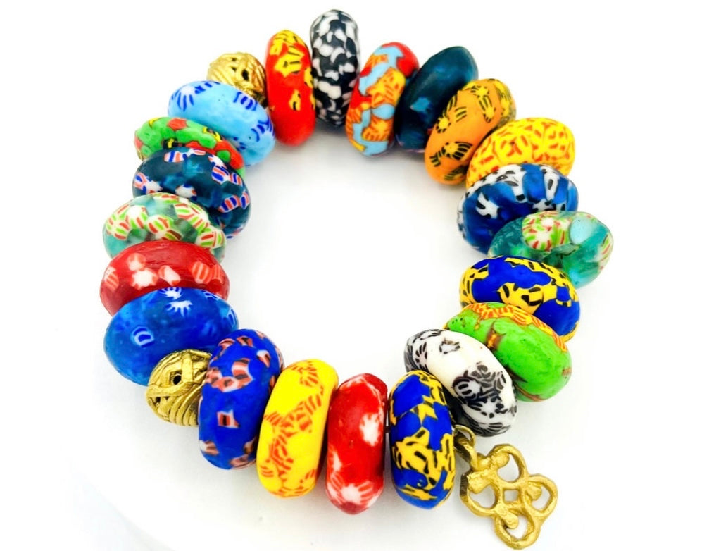 Nyansa Recycled Trade Beads Bracelet