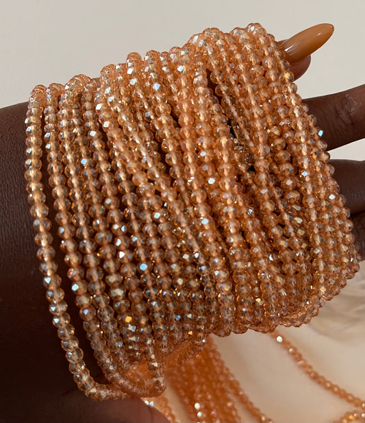 Peachy Sparkle Lux Waist Beads