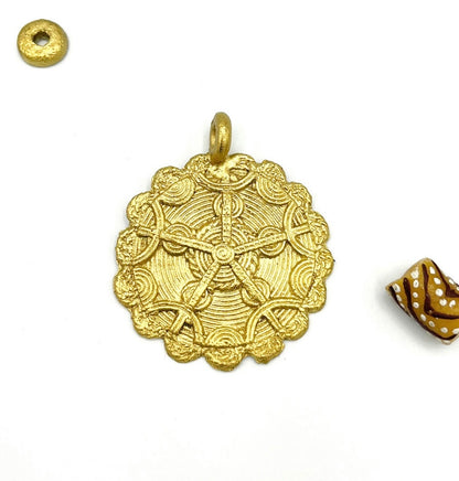 Aniwa Adinkra Brass Pendant