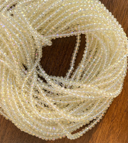 Ivory Sparkle Lux Tie On Waist Beads