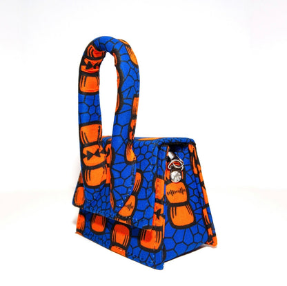 Akiti Royal Blue African Print Mini Bag