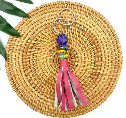 Duafe Recycled Beads Brass Keychain