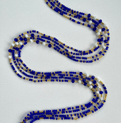 Midnight Blue Lux Tie On Waist Beads