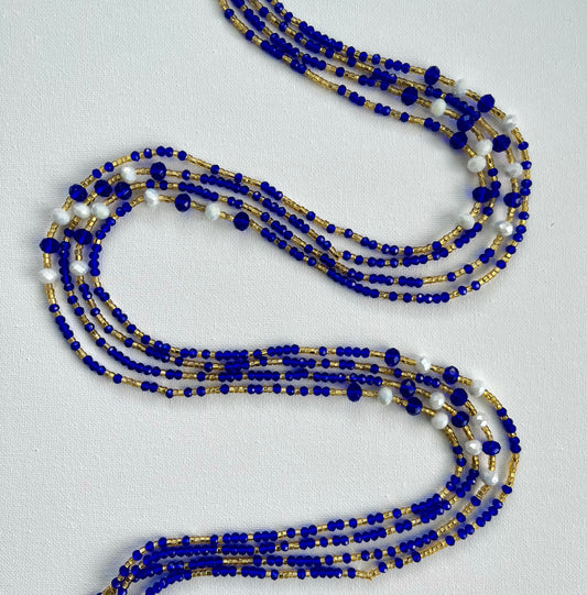 Midnight Blue Lux Tie On Waist Beads