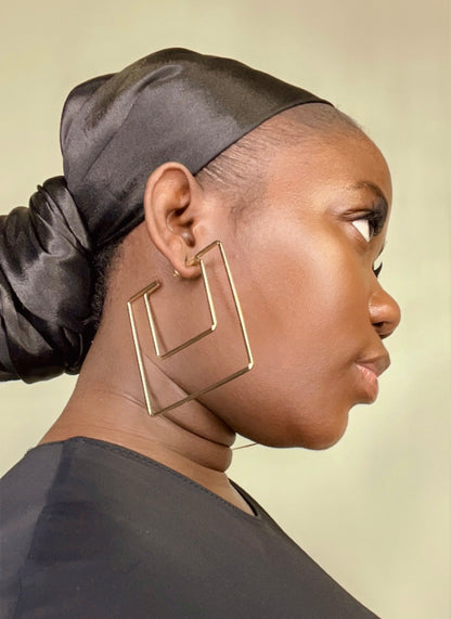 Double Square Hoop Earrings