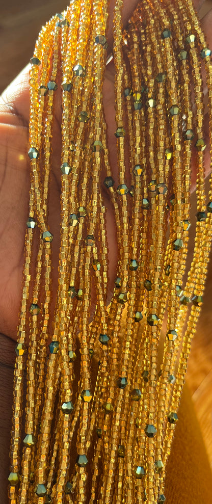 Golden Saffron Tie On Waist Beads