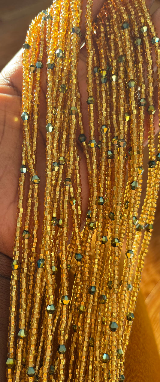 Golden Saffron Tie On Waist Beads