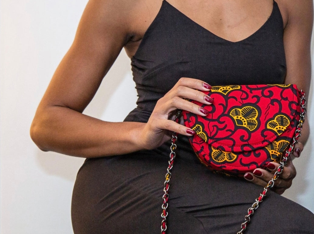 Kaki Ruby African Print Bag