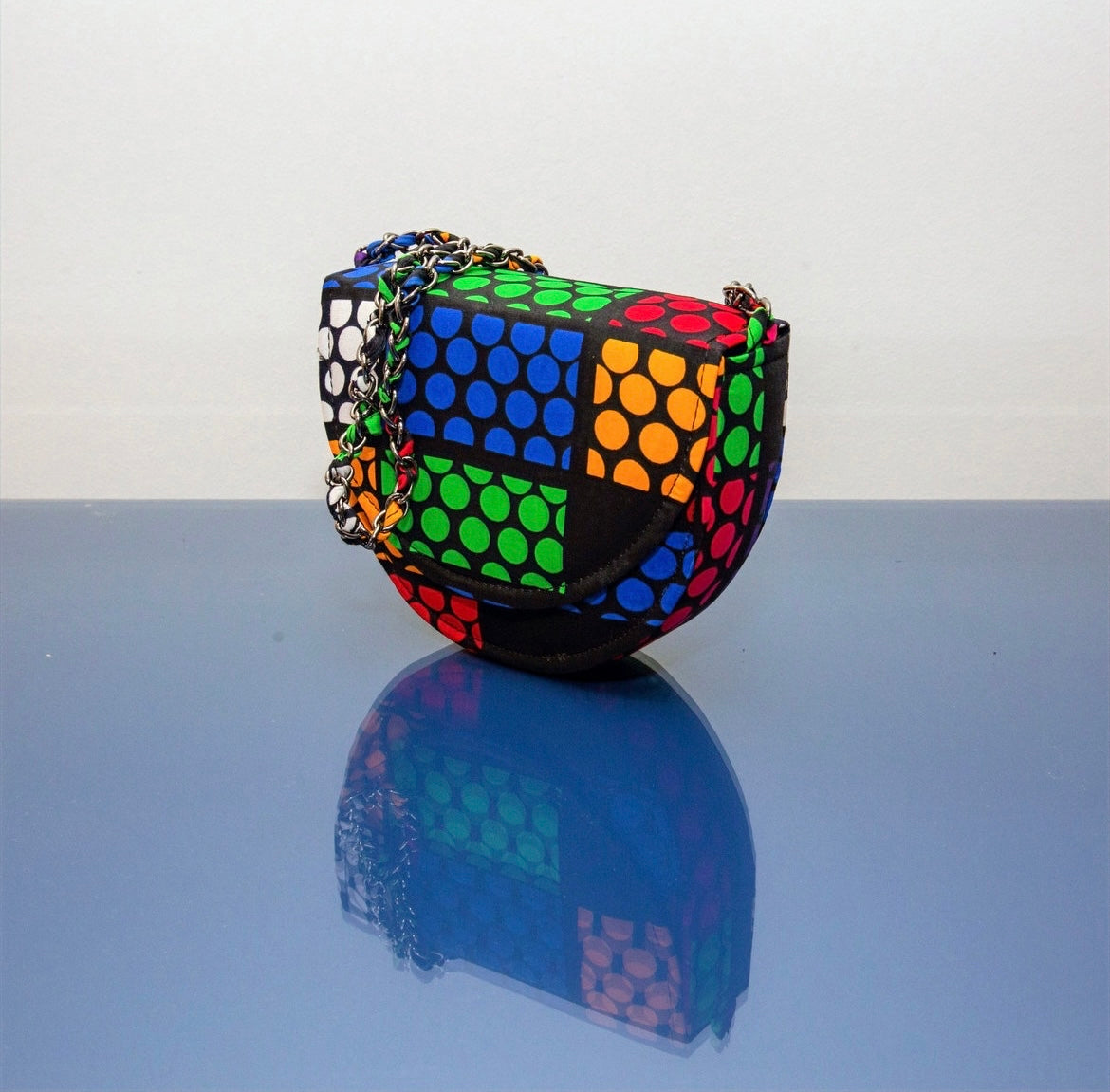Kaki Rubix African Print Bag