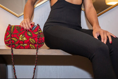 Nasara Crimson African Print Bag