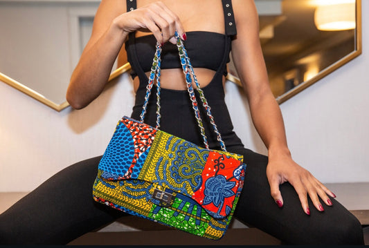 Adjo African Print Patched Quilted Bag