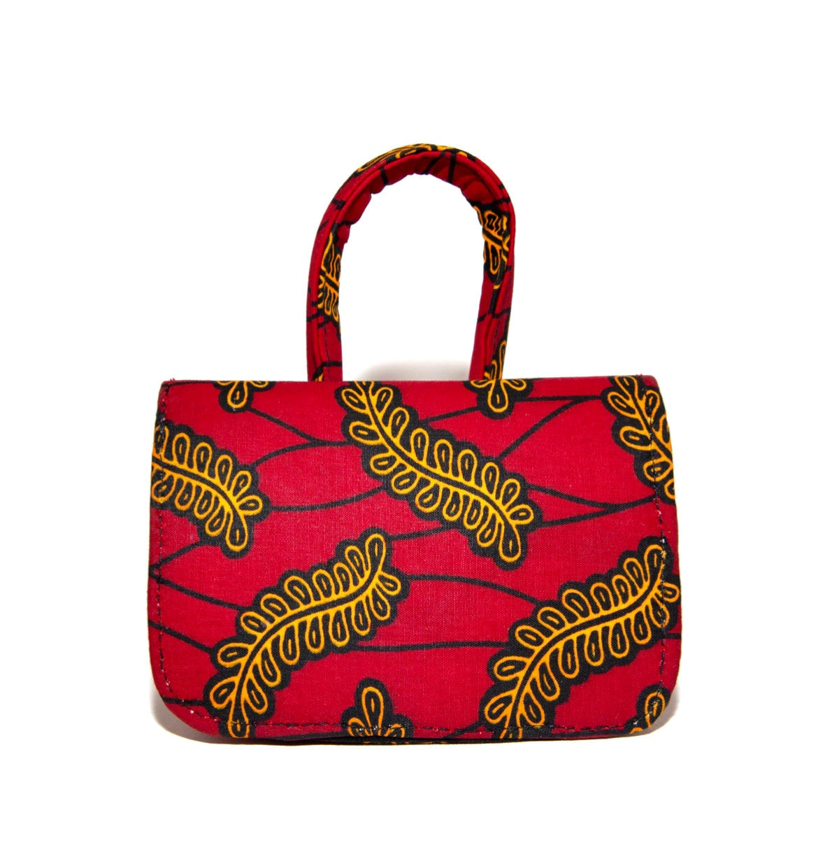 Kabuki Saffron Leaf African Print Mini Bag