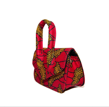 Kabuki Saffron Leaf African Print Mini Bag
