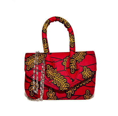 Kabuki Saffron Leaf African Print Mini Bag