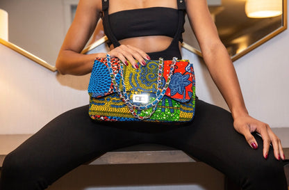 Adjo African Print Patched Quilted Bag
