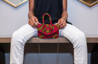 Kabuki Saffron Leaf African Print Mini Bag