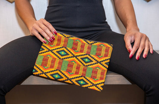 Kente African Print Clutch Bag