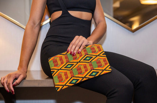 Kente Ankara African Print Clutch Bag